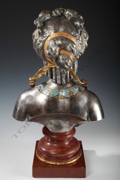 Buste néo-Grec Cornu Viot bronze sculpture Tobogan Antiques Paris antiquités XIXe siècle