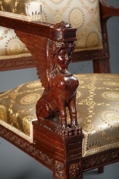 Paire de fauteuils de style Directoire Jacob Tobogan Antiques Paris antiquités XIXe siècle