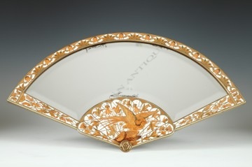 Miroir de table Japonisant Duvinage Giroux ivoire marqueterie objets Tobogan Antiques Paris antiquités XIXe siècle
