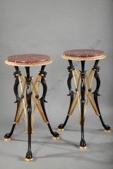 Paire de sellettes néo-Grecques Barbedienne Tobogan Antiques Paris antiquités XIXe siècle