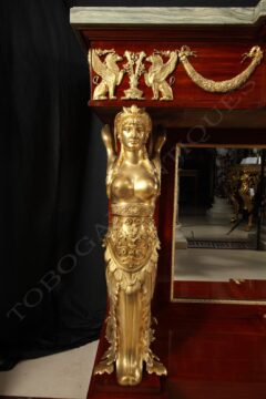 Console en acajou et bronze doré de style Empire – Attribuée à Krieger – Tobogan Antiques – Antiquaire Paris 8ème-6