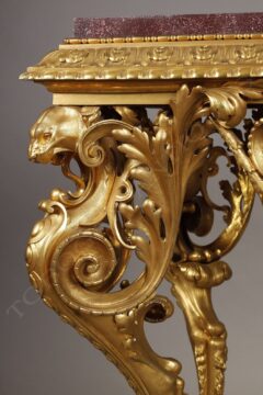 Exceptionnelle table de présentation en bronze doré et porphyre – signée et datée Matifat 1851 – Tobogan Antiques – Antiquaire Paris 8ème-3