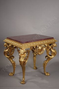 Exceptionnelle table de présentation en bronze doré et porphyre – signée et datée Matifat 1851 – Tobogan Antiques – Antiquaire Paris 8ème-7