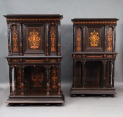 Paire de cabinets néo-Renaissance – attribués à F. Linke – Tobogan Antiques – Antiquaire Paris 8ème-10