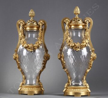 Paire de vases en cristal de Baccarat et bronze doré – signés H. Vian – Tobogan Antiques – Antiquaire Paris 8ème-7