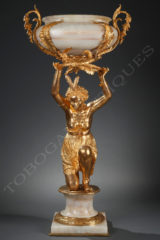 Jardinière Vénus Africaine - Bronze doré et onyx - ttribué à Marnyhac - Tobogan Antiques- Antiquaire Paris