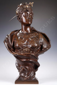 Buste princesse orientale en bronze patiné - Gaston Veuvenot Leroux - Tobogan Antiques - Antiquaire Paris