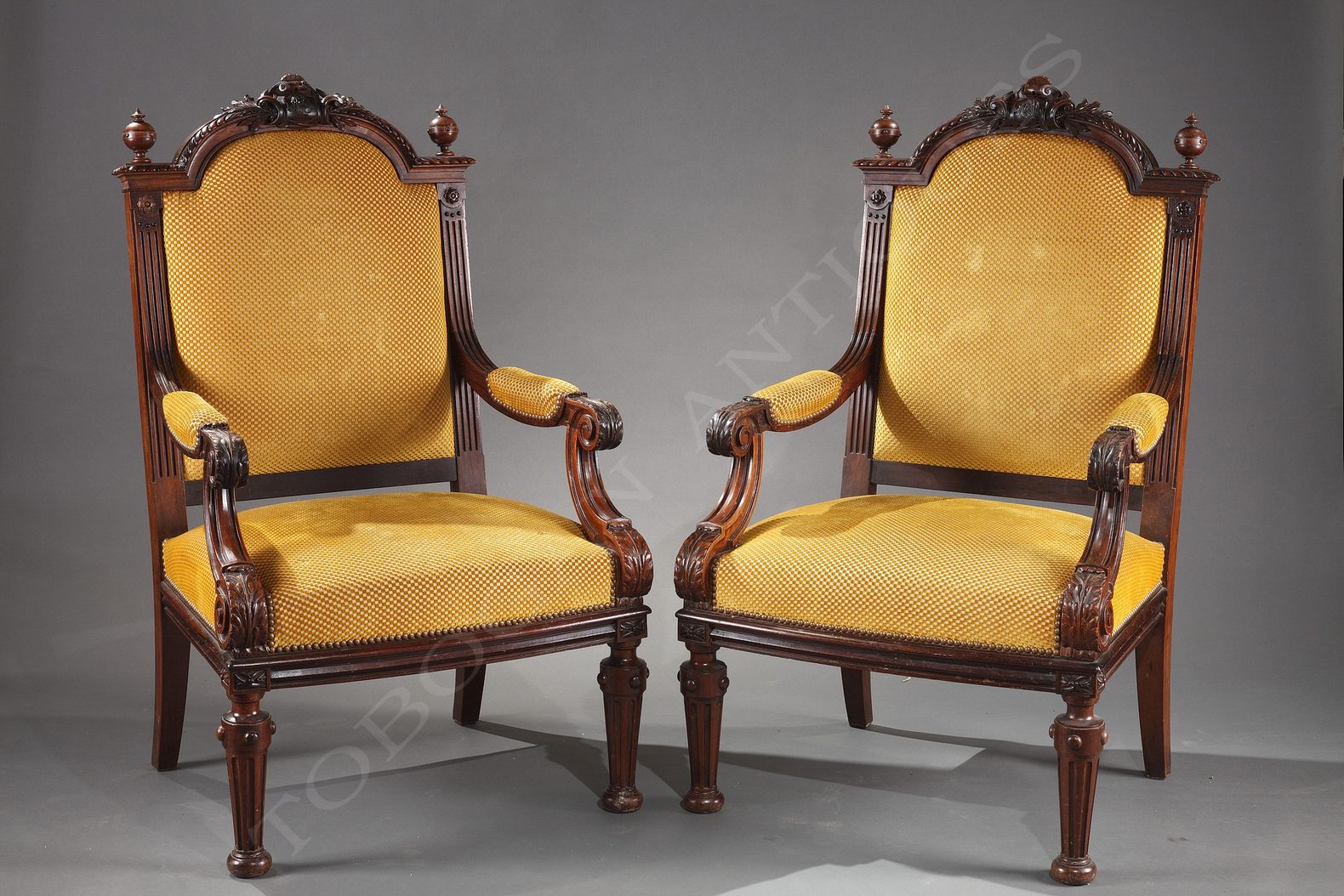 H.-A. Fourdinois <br/> Exceptional Pair of Armchairs