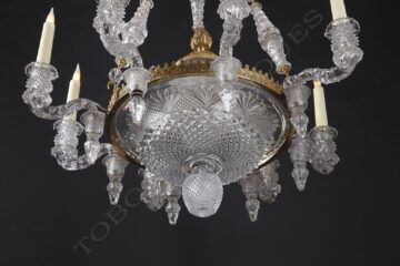 Lustre en cristal taillé – Attribué à Baccarat – Tobogan Antiques – Antiquaire Paris 8ème_08