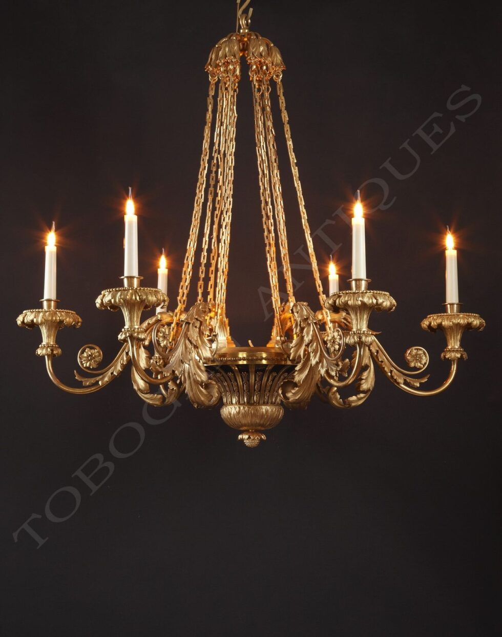H. Dasson <br/> Chandelier with Acanthus