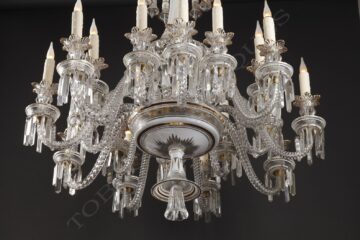 Lustre en cristal et opaline blanche – Attribué à Baccarat – Tobogan Antiques – Antiquaire Paris 8ème_02