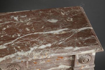 Cheminée de style Louis XVI en marbre brèche marron – Tobogan Antiques – Antiquaire Paris 8ème_5