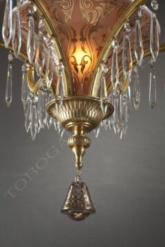 Lustre orientalisant en cristal et bronze doré – Tobogan Antiques – Antiquaire Paris 8ème_1