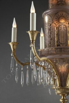 Lustre orientalisant en cristal et bronze doré – Tobogan Antiques – Antiquaire Paris 8ème_2