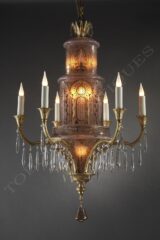 Lustre orientalisant en cristal et bronze doré – Tobogan Antiques – Antiquaire Paris 8ème_7