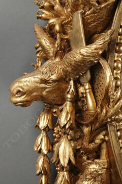Miroir en bois sculpté et doré thème champêtre – Attribué à L. Frullini – Tobogan Antiques – Antiquaire Paris 8ème_4