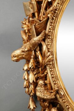 Miroir en bois sculpté et doré thème champêtre – Attribué à L. Frullini – Tobogan Antiques – Antiquaire Paris 8ème_5