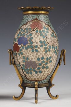 Paire de petits vases en émail cloisonnés – Signés F. Barbedienne – Tobogan Antiques – Antiquaire Paris 8ème_5