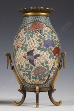 Paire de petits vases en émail cloisonnés – Signés F. Barbedienne – Tobogan Antiques – Antiquaire Paris 8ème_7