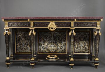Table console de style Louis XIV en marqueterie Boulle – Estampillée Henry Dasson – Tobogan Antiques – Antiquaire Paris 8ème_11