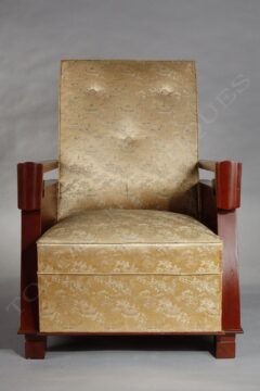 Paire de larges fauteuils années 1950 – Tobogan Antiques – Antiquaire Paris 8ème-5