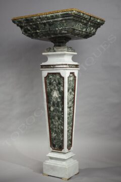 Paire de vasques sur gaine en marbre et bronze doré – Tobogan Antiques – Antiquaire Paris 8ème-5