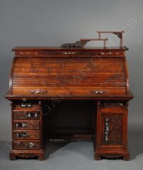 Bureau à cylindre japonisant – Attribué à G. Viardot – Tobogan Antiques – Antiquaire Paris 8ème-11