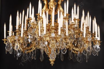 Exceptionnel lustre en bronze doré et cristal à 96 lumières – attribué à L.-A. Marquis – Tobogan Antiques – Antiquaire Paris 8ème-5