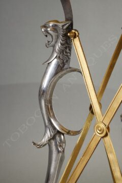 Guéridon néo-grec en onyx et bronze doré et argenté – attribué à F. Barbedienne et L.C. Sévin – Tobogan Antiques – Antiquaire Paris 8ème-1