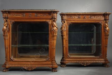 H.-A. Fourdinois <br/> Pair of neo-Renaissance vitrines