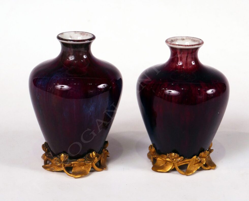 Sèvres <br/> Pair of Art Nouveau Vases