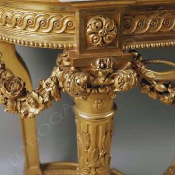Table console néo-classique en bois doré par Quignon – Tobogan Antiques – Antiquaire Paris 8ème-2