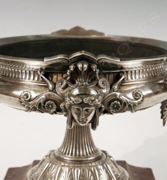 Coupe néo-Grecque en bronze argenté – Attribué à G. Servant – Tobogan Antiques – Antiquaire Paris 8ème-3