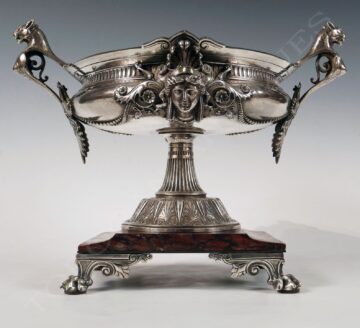 Coupe néo-Grecque en bronze argenté – Attribué à G. Servant – Tobogan Antiques – Antiquaire Paris 8ème-5