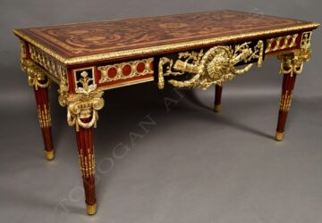 Table de milieu en marqueterie de bois et bronze doré – Tobogan Antiques – Antiquaire Paris 8ème-7