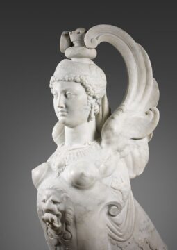 Paire de sphinges ailées en marbre de Carrare par Frédéric-Eugène Piat – Tobogan Antiques – Antiquaire Paris 8ème-3