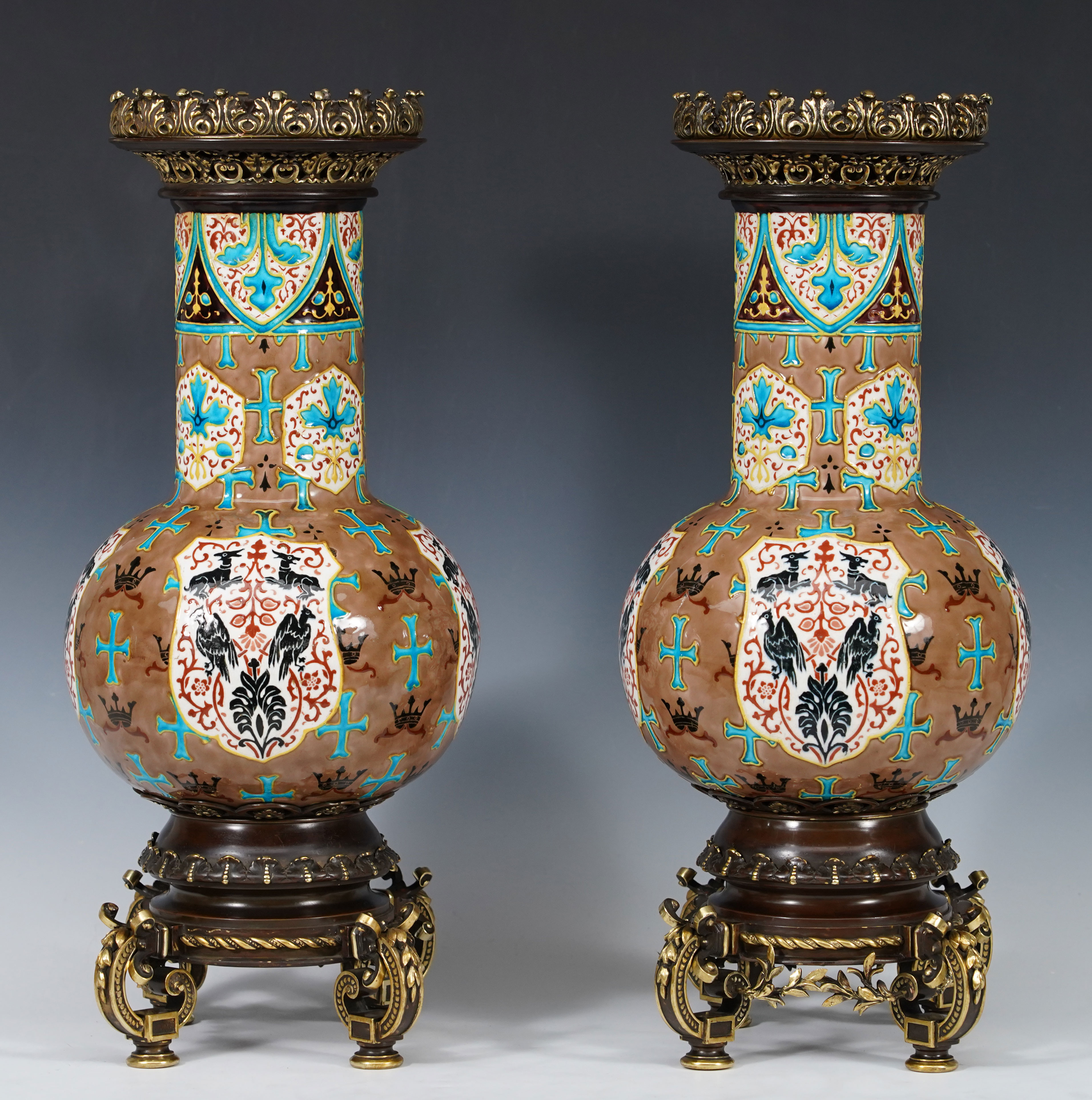 J.Vieillard & cie  & A. de Caranza <br/> Belle Paire de Vases Balustres