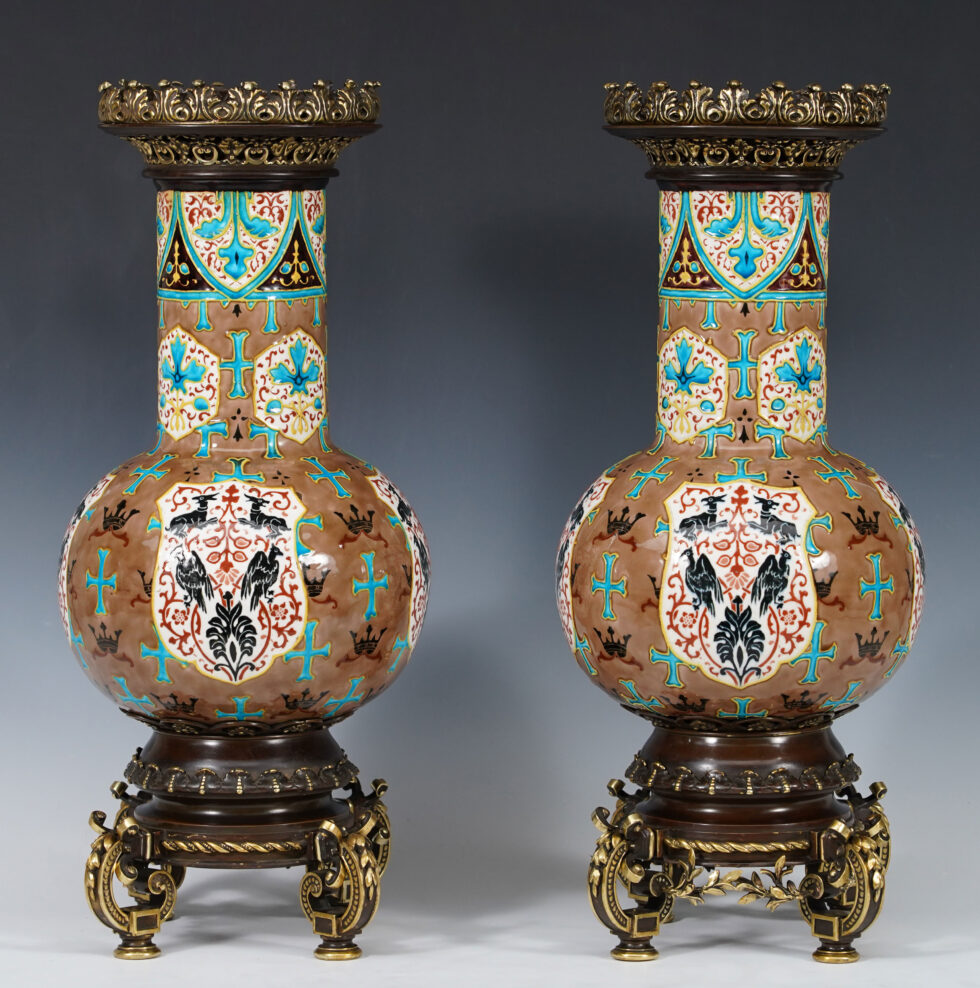 J.Vieillard & Cie &  A. de Caranza <br/> Fine Pair of Baluster Vases