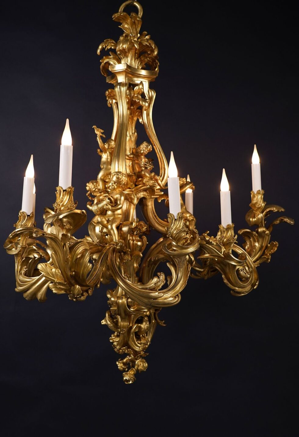 F. Linke <br/> Chandelier with Cupids