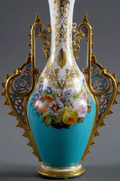 Paire de vases orientalisants porcelaine de paris-1