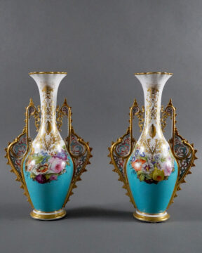 Paire de vases orientalisants porcelaine de paris-5