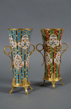 Photos vases barbedienne bleu + rouge et vert-8