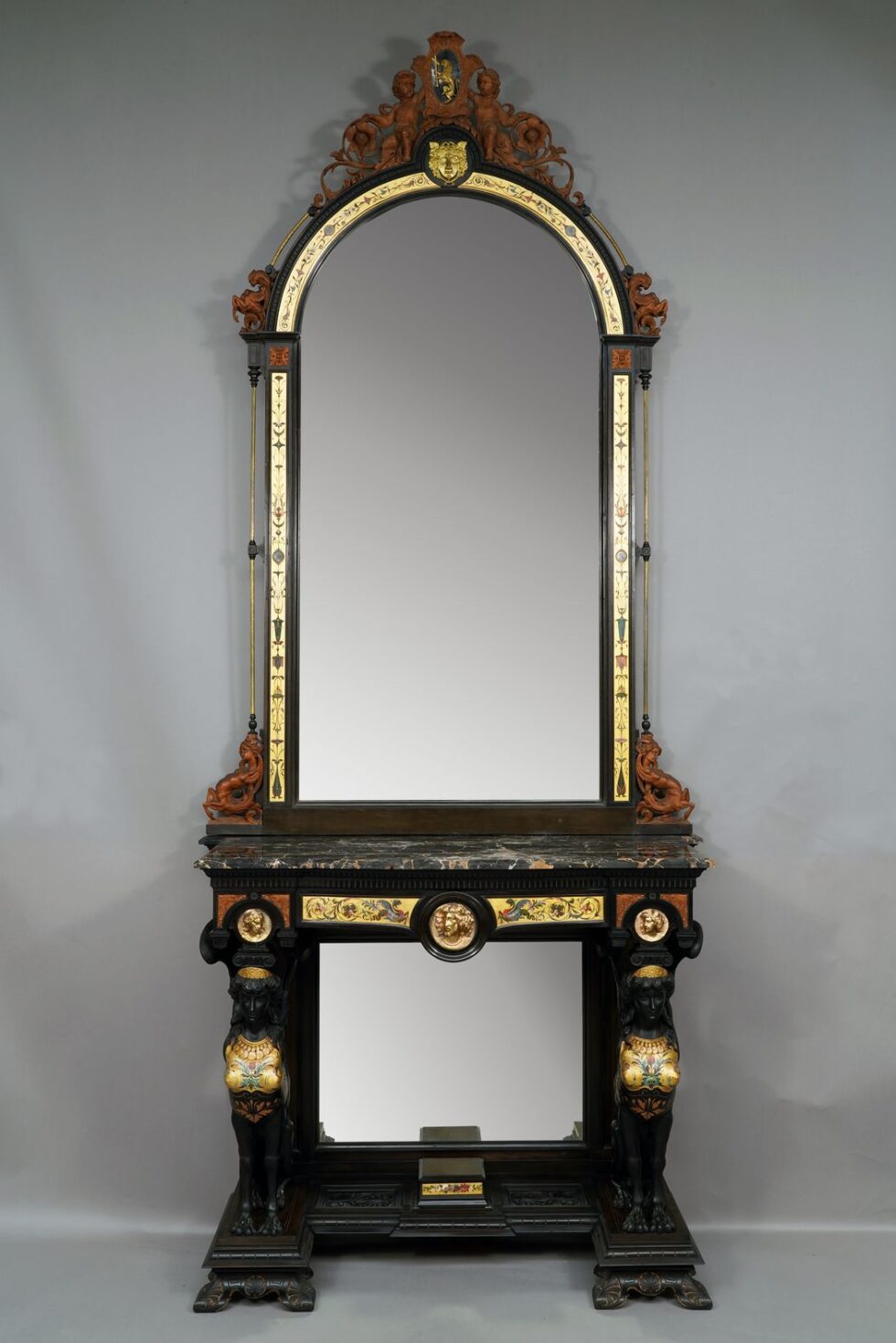 Console with Sphinges and its Mirror