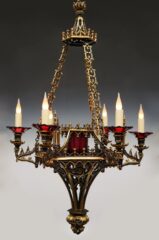 Lustre néo-gothique en bronze – Tobogan Antiques – Antiquaire Paris 8ème-5