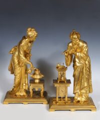 Couple de Japonais en bronze doré par Eugène Laurent et Raingo Frères – Tobogan Antiques – Antiquaire Paris 8ème-16