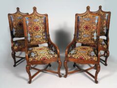 Ensemble de 4 fauteuils néo-gothiques en noyer sculpté – Tobogan Antiques – Antiquaire Paris 8ème-13