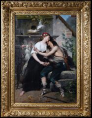 Huile sur toile L&rsquo;Amour Contrarié par Lionel Royer – Tobogan Antiques – Antiquaire Paris 8ème-8