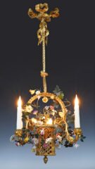 Lustre et appliques au bouquet fleuri attribué à H. Vian – Tobogan Antiques – Antiquaire Paris 8ème-10