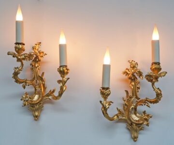 H. Vian br/> Paire d’appliques « Rocaille »