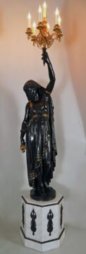 Paire de torchères Jour et Nuit – Signées E. Colin d’après un modèle de Carrier-Belleuse – Tobogan Antiques – Antiquaire Paris 8ème-11